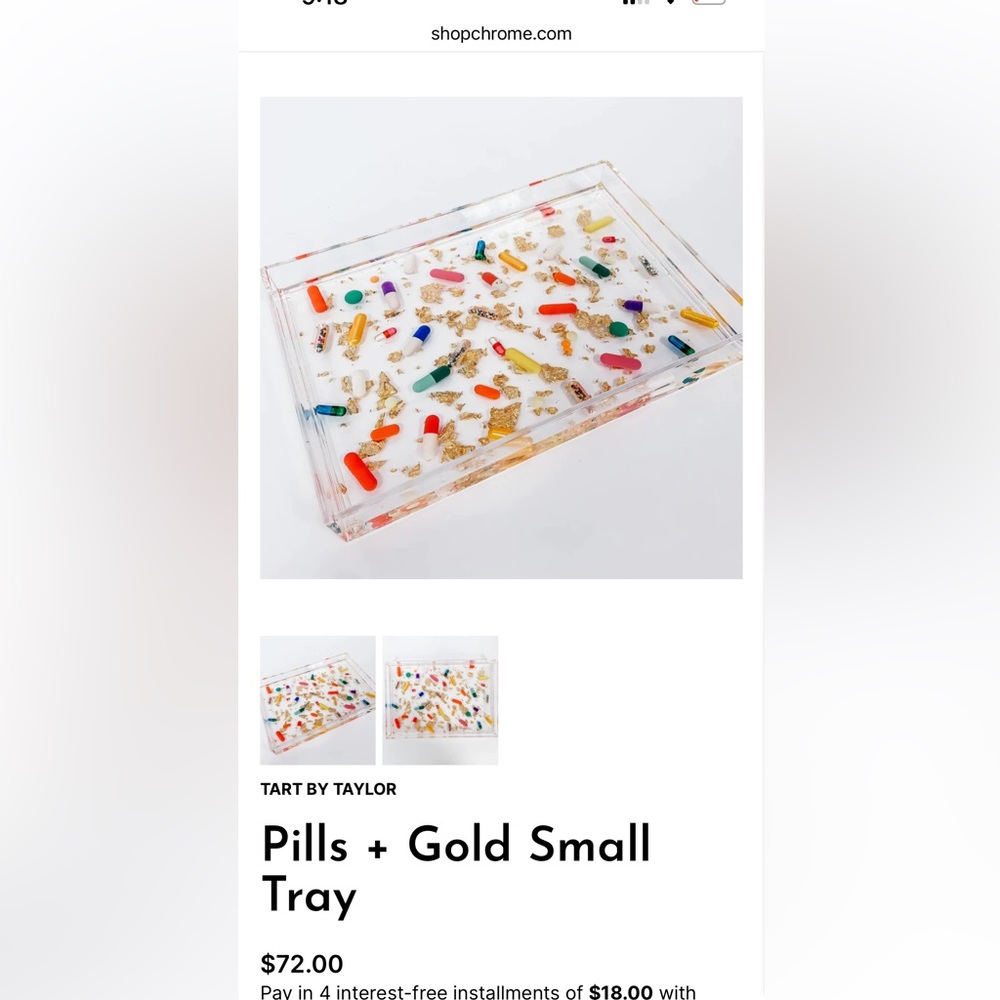 Tart by Taylor Gold Plus Pills Tray New